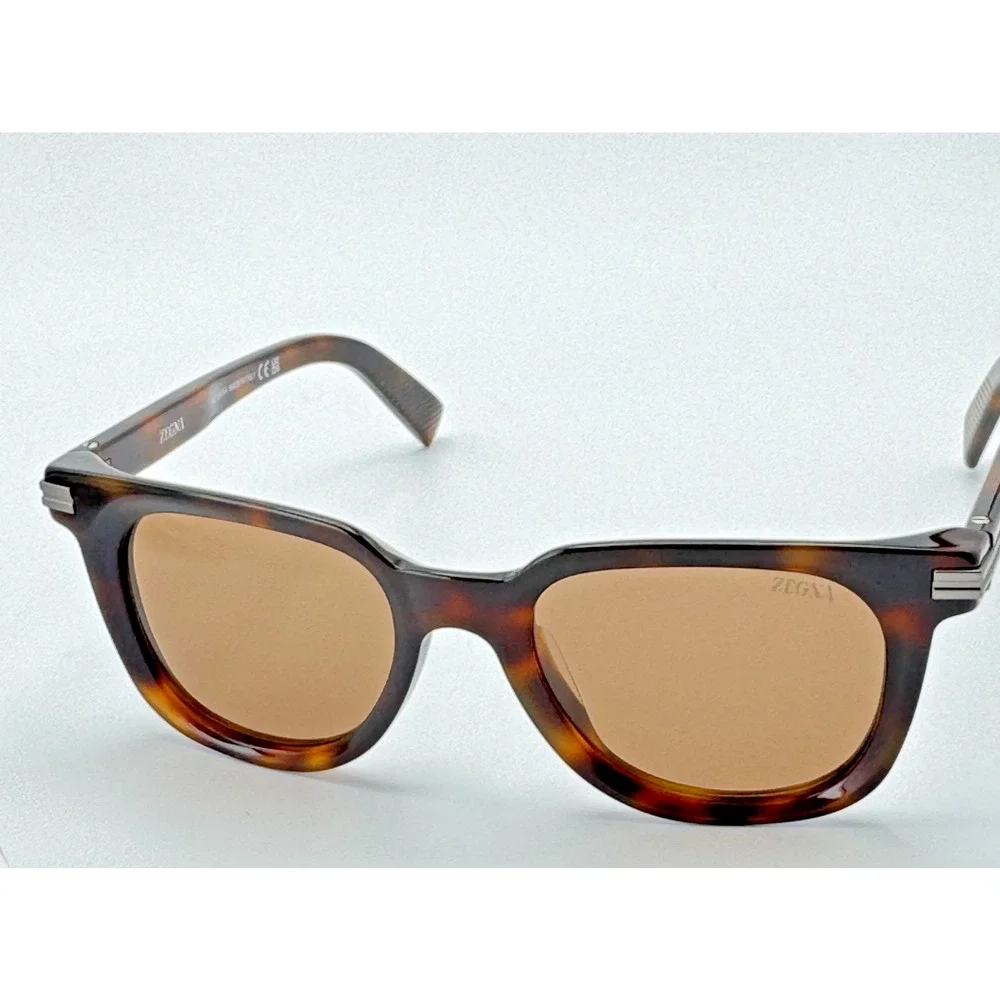 Ermenegildo Zegna Sunglasses EZ0248 52E Dark Havana Frame Brown Lens 50mm New